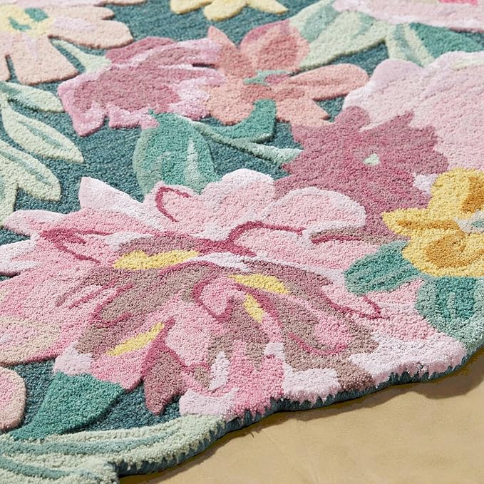 Multicolor Foliage Hand-Tufted Irregular Rug