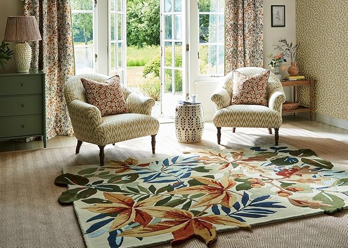 Multicolor Foliage Hand-Tufted Irregular Rug
