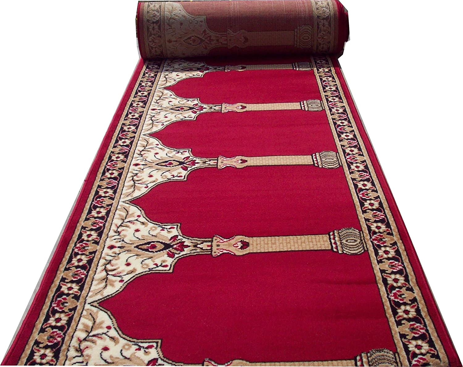 Red Janamaz Roll – Premium Masjid Carpet | Mosque Prayer Mat & Janamaz Rug