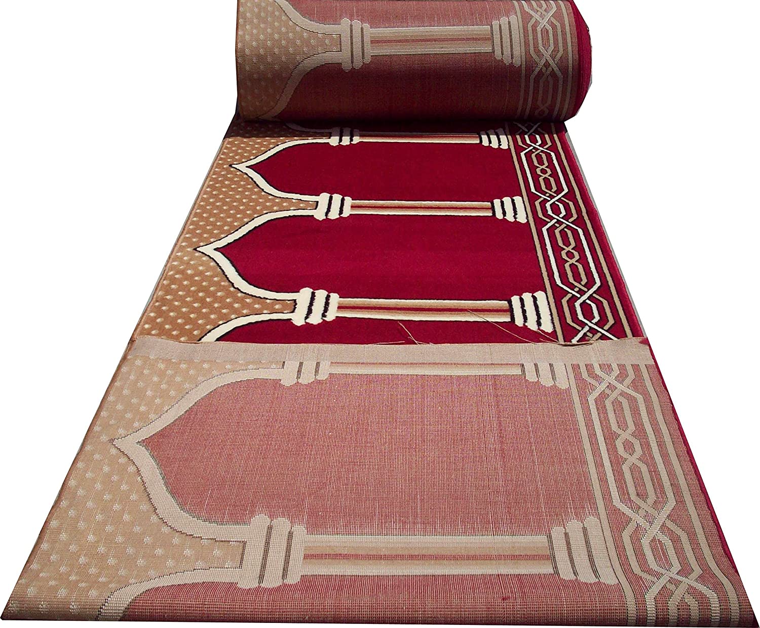 Red Janamaz Roll – Premium Masjid Carpet | Mosque Prayer Mat & Janamaz Rug