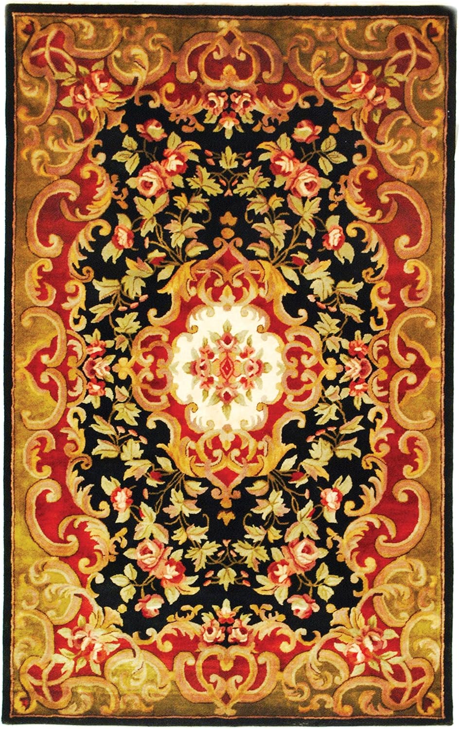 Black Vintage Persian Traditional Area Rug