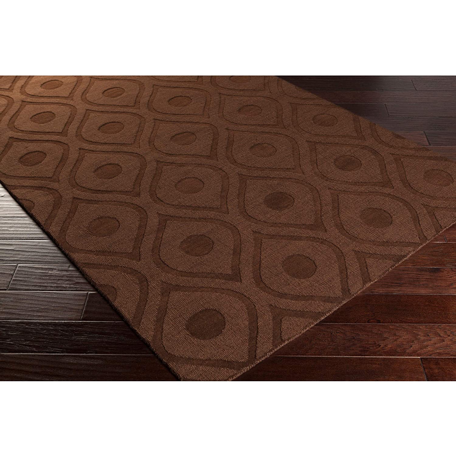 Beige Beehive Cut-Loop Hand-Tufted Wool Rug