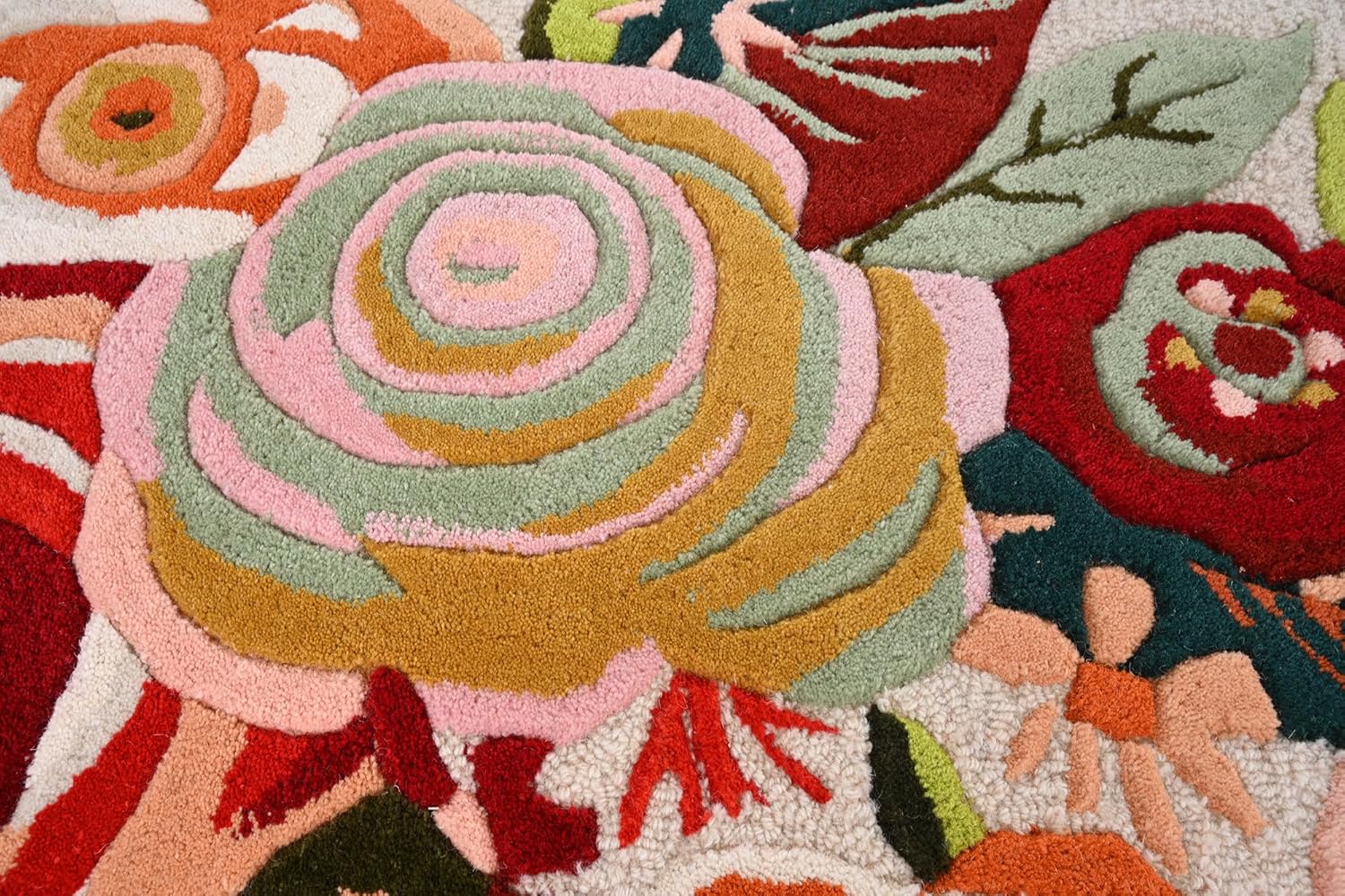Forest Foliage Hand-Tufted Irregular Rug