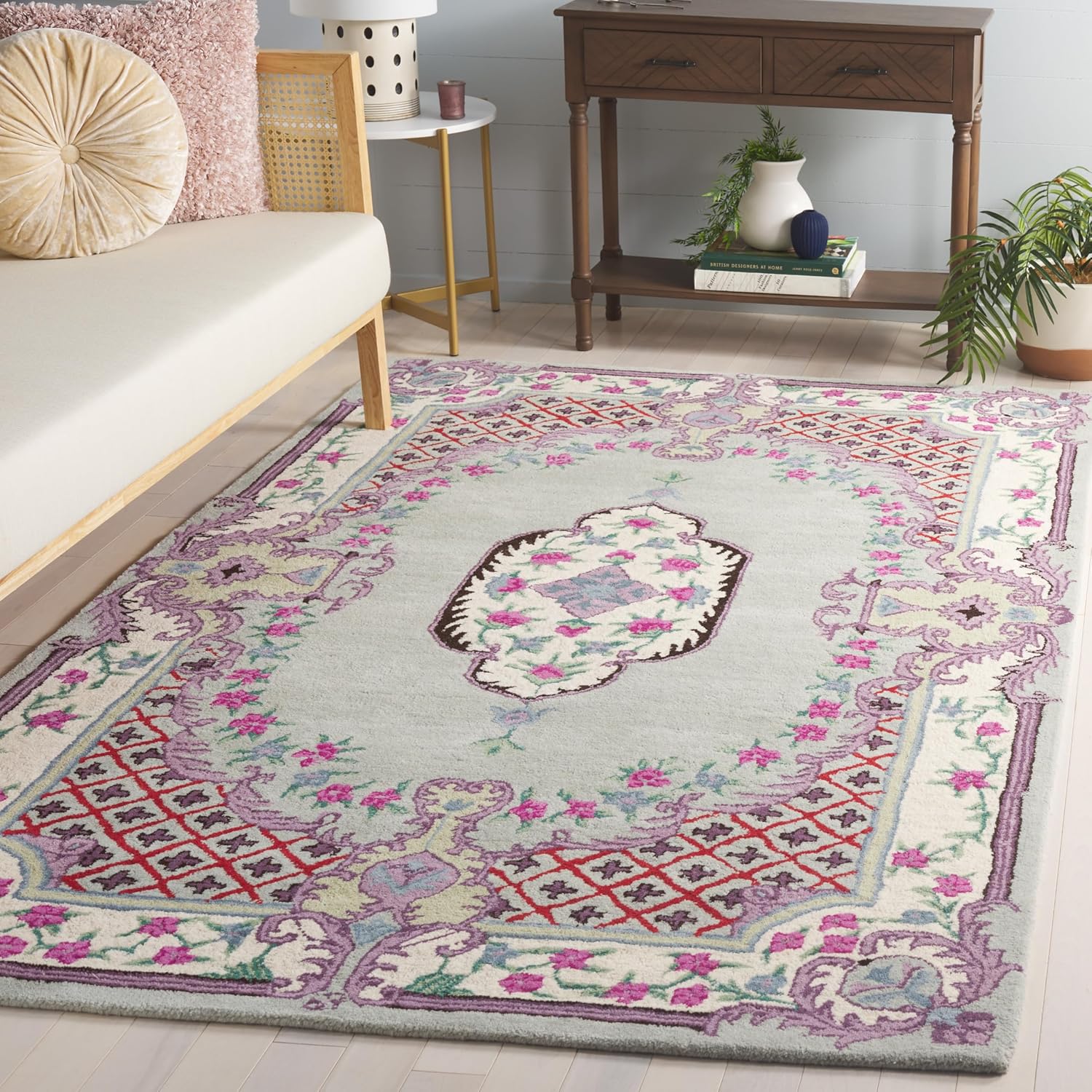 Teal Grey Traditional Handmade Persian Rug