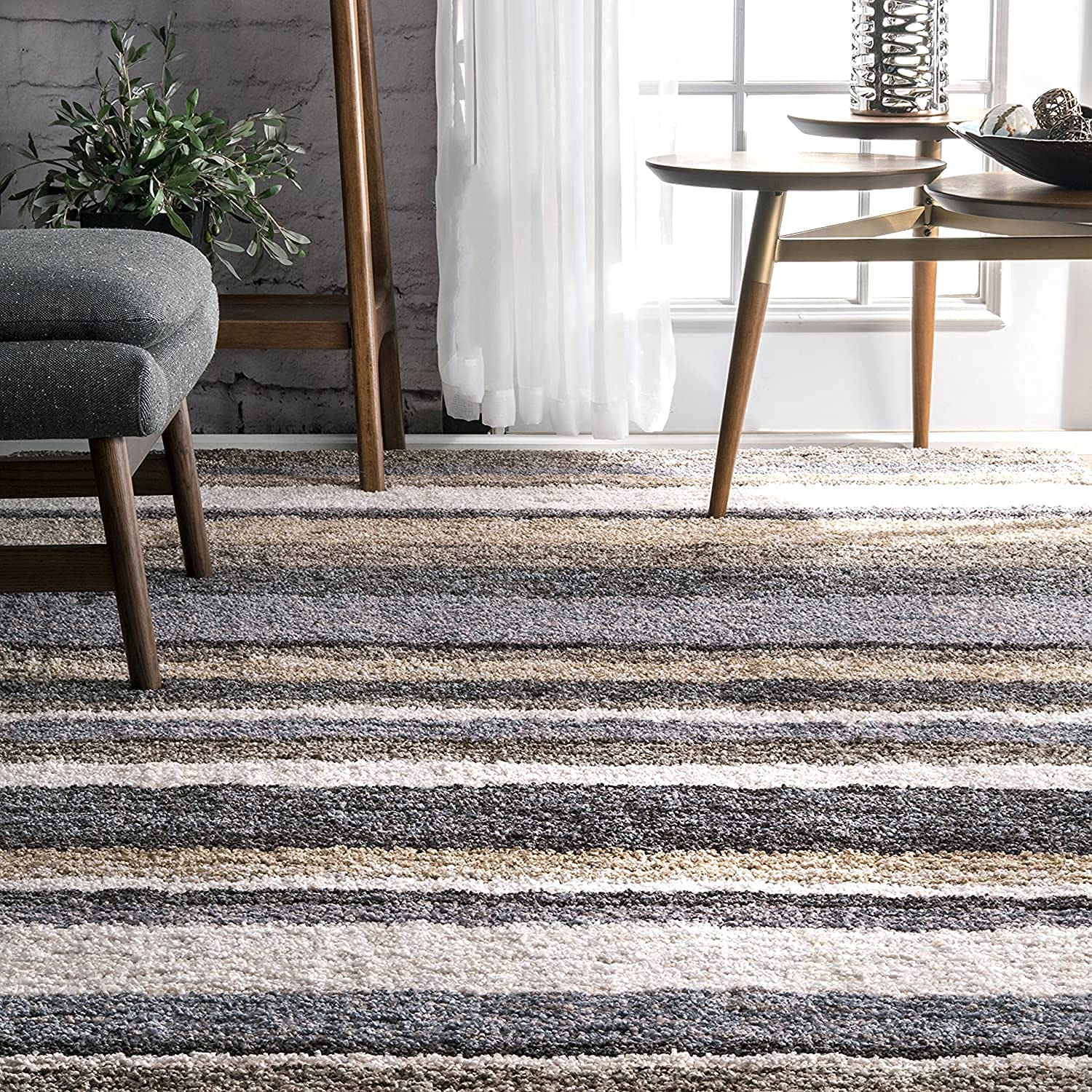 Grey Handmade Ombre Microfibre Carpet – Soft Area Rug for Living Room, Bedroom & Hall