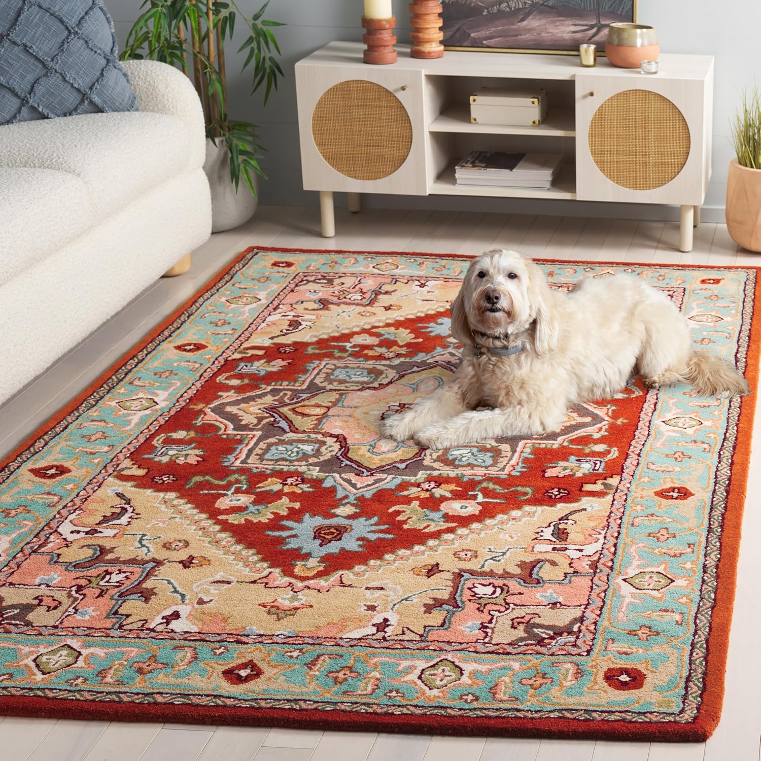 Red Persian Heriz Area Rug