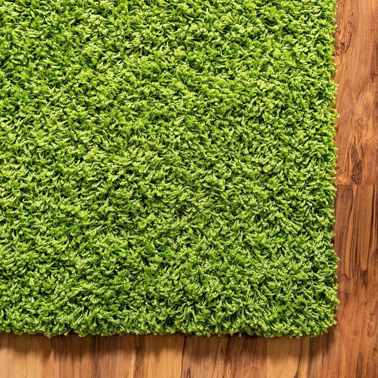 Grass Green Handmade Shaggy Carpet – Ultra Soft Area Rug for Living Room & Bedroom