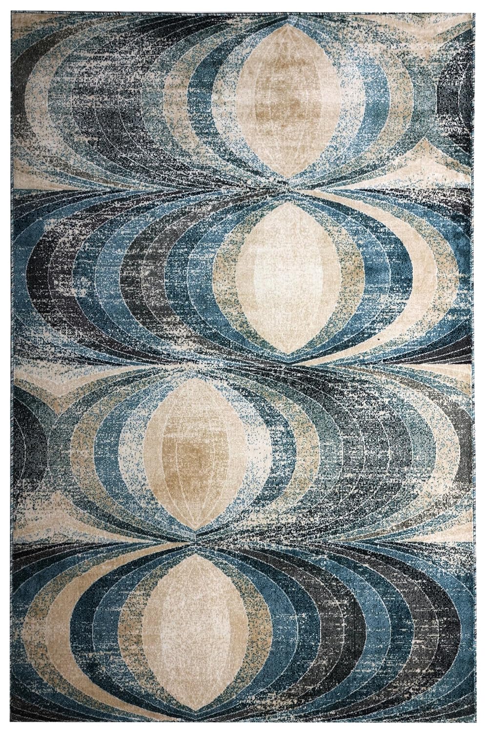 Luxury Acrylic Wool Modern Abstract Area Rug – Machine-Made & Washable