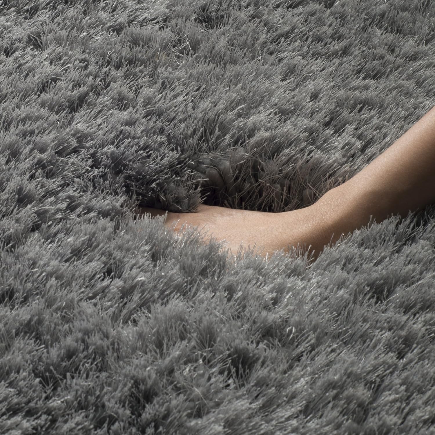 Mid Grey Handmade Shaggy Carpet – Ultra Soft Area Rug for Living Room & Bedroom