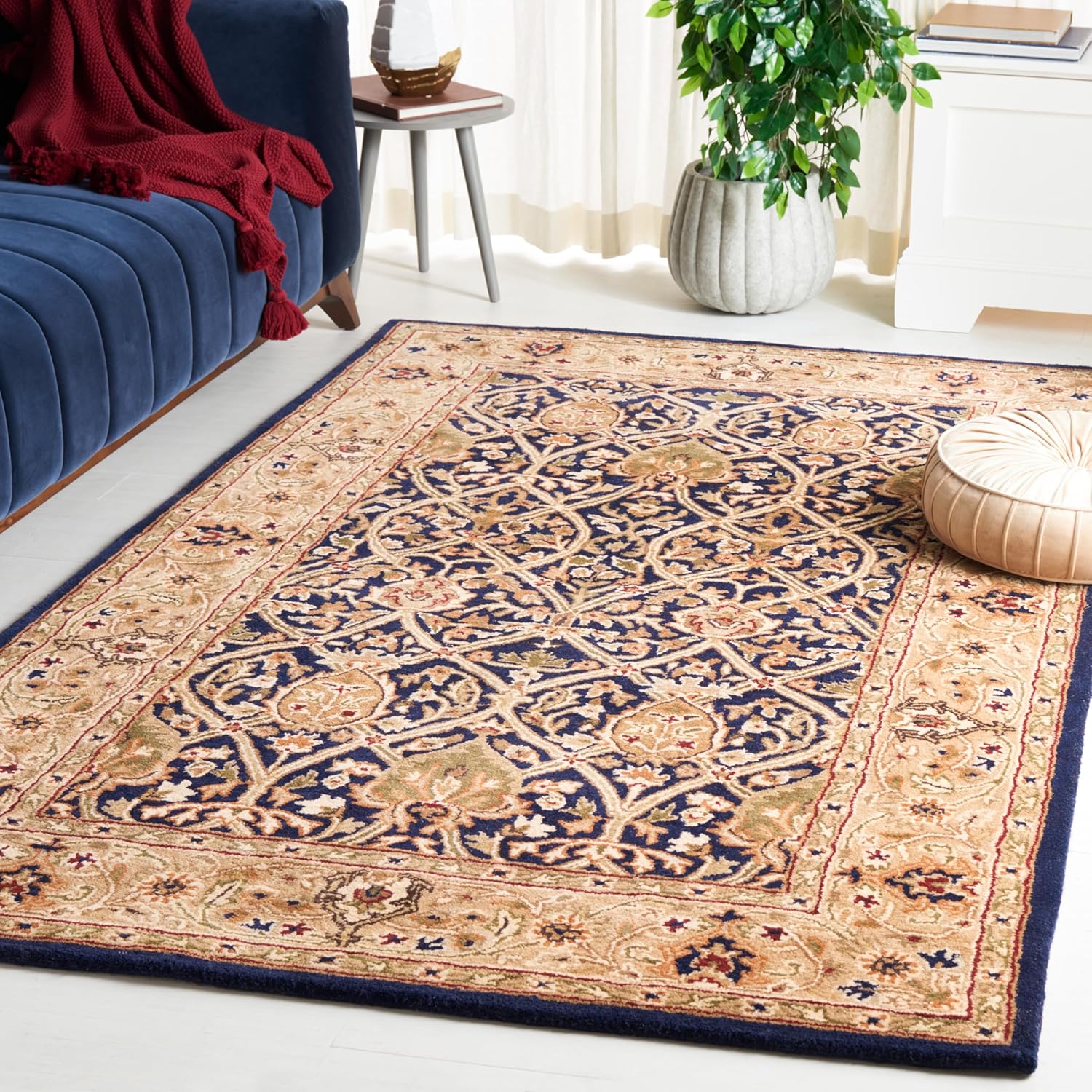 Black Handmade Vintage Persian Carpet