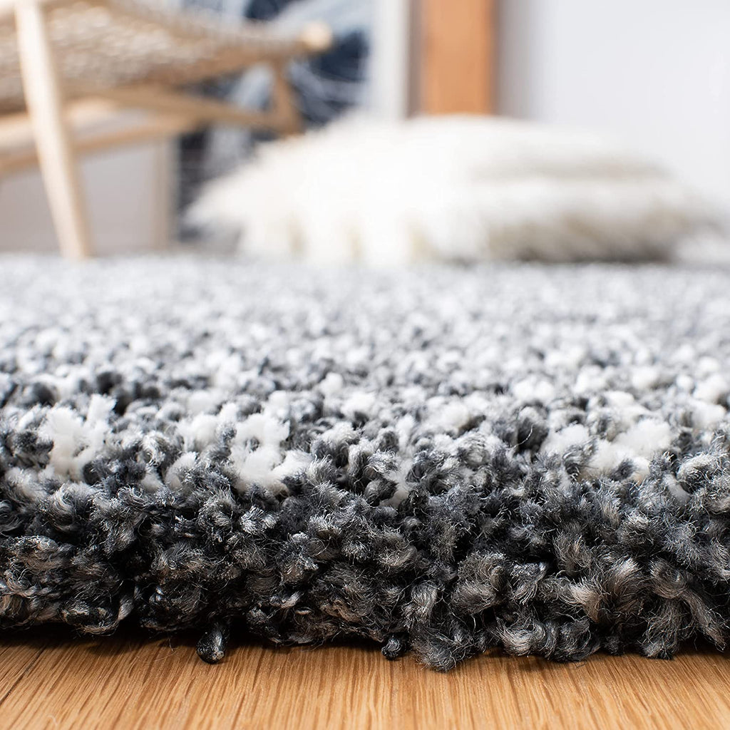 Grey Handmade Ombre Microfibre Carpet – Soft Area Rug for Living Room, Bedroom & Hall