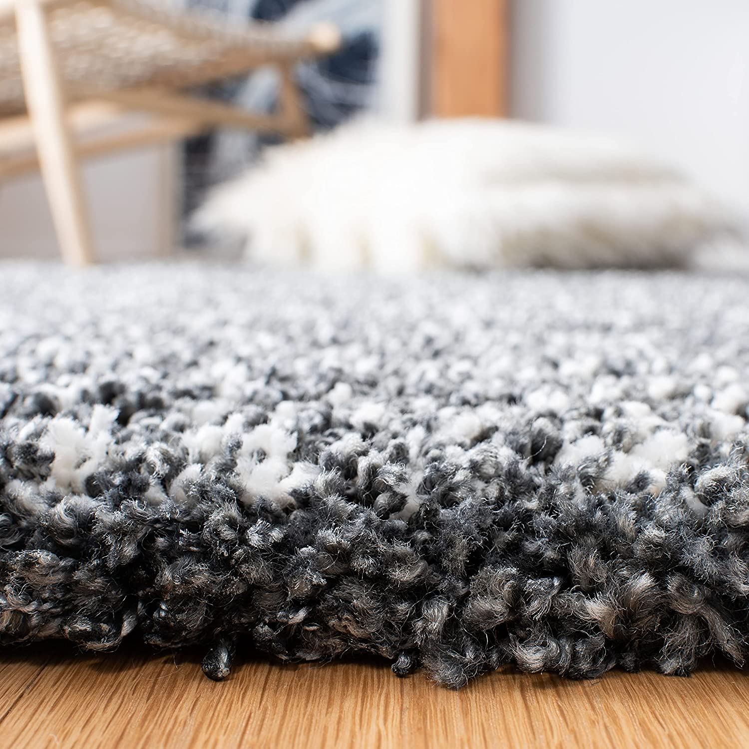Grey Handmade Ombre Microfibre Carpet – Soft Area Rug for Living Room, Bedroom & Hall