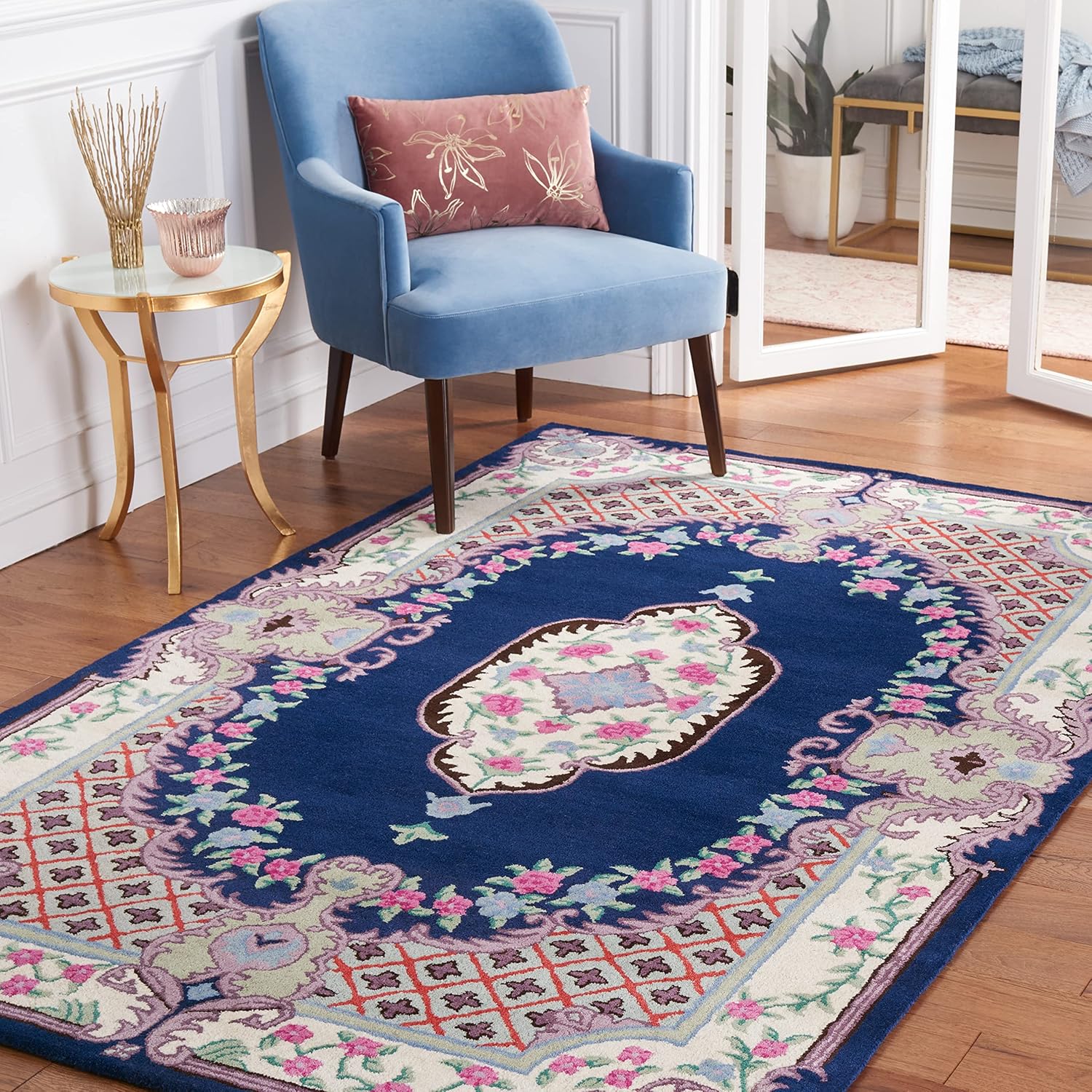 Navy Blue Traditional Handmade Persian Rug