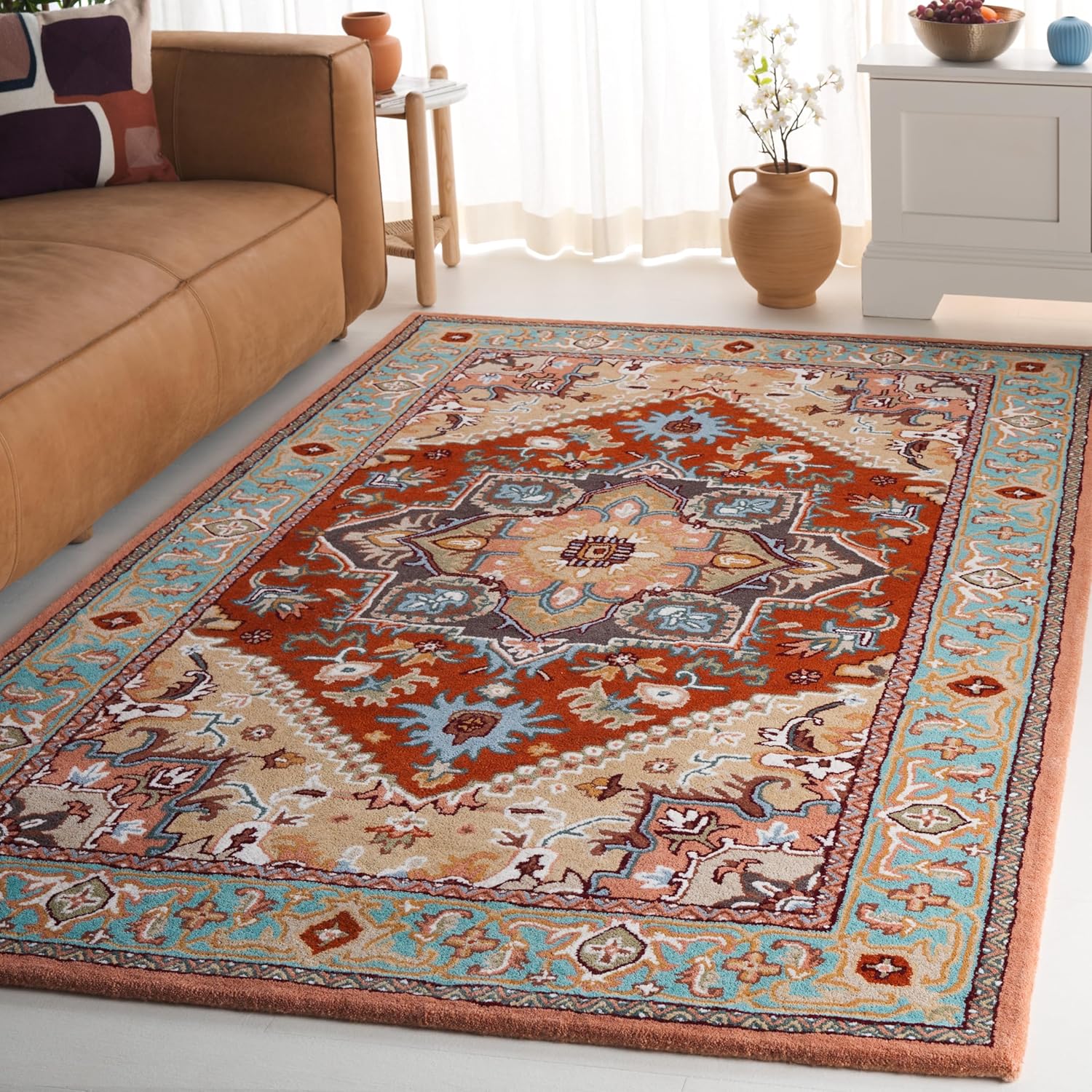 Rust Persian Heriz Area Rug