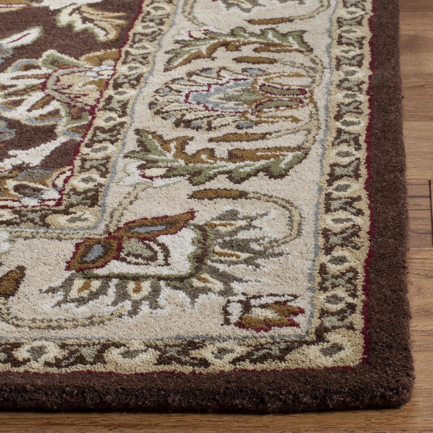 Brown Handmade Vintage Persian Carpet