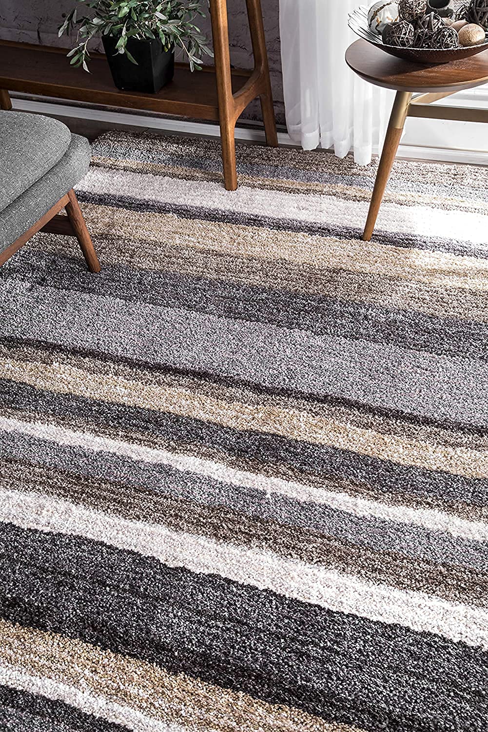 Grey Handmade Ombre Microfibre Carpet – Soft Area Rug for Living Room, Bedroom & Hall