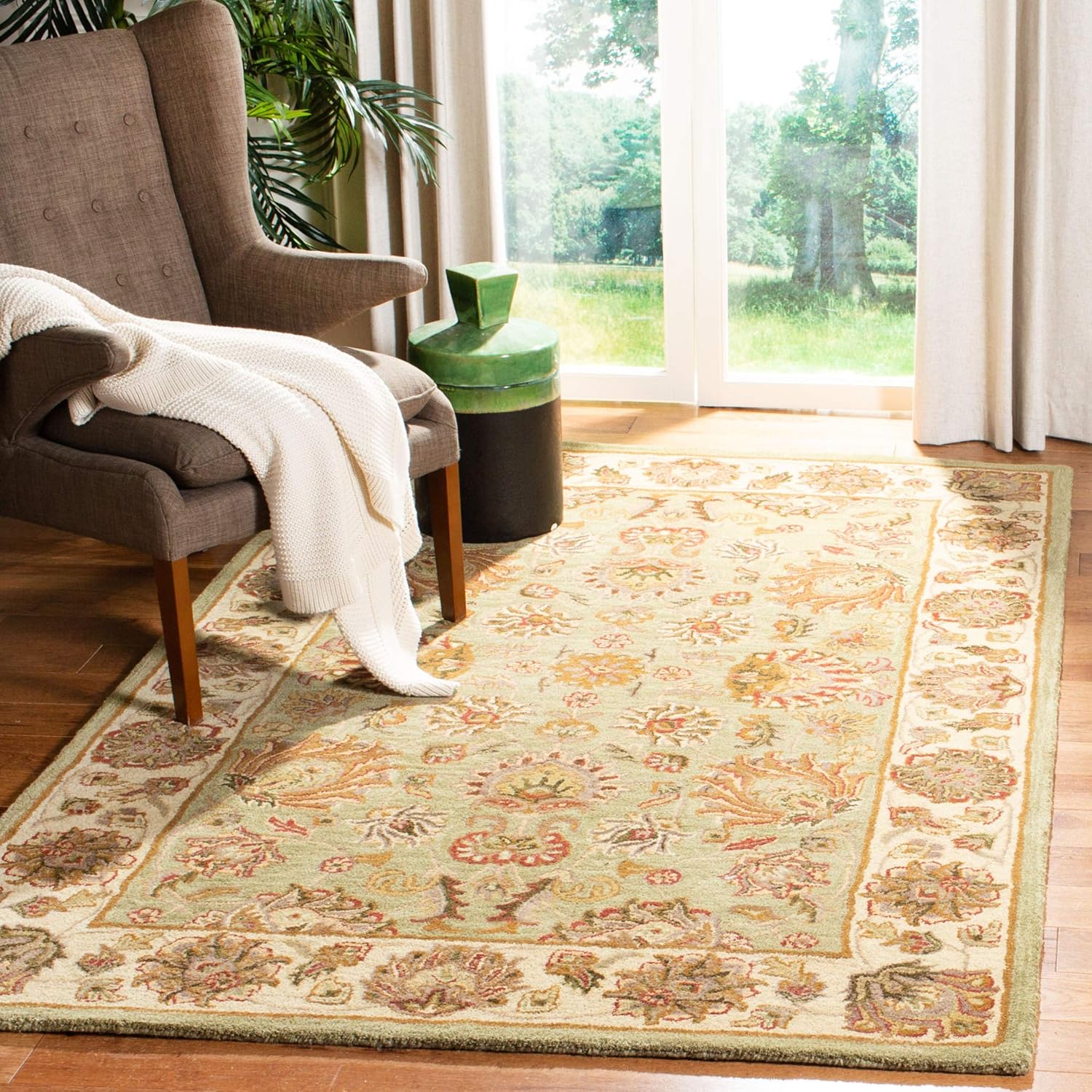 Green Vintage Persian Traditional Area Rug