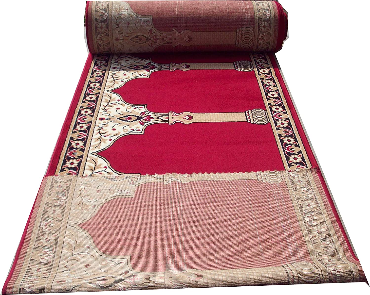 Red Janamaz Roll – Premium Masjid Carpet | Mosque Prayer Mat & Janamaz Rug