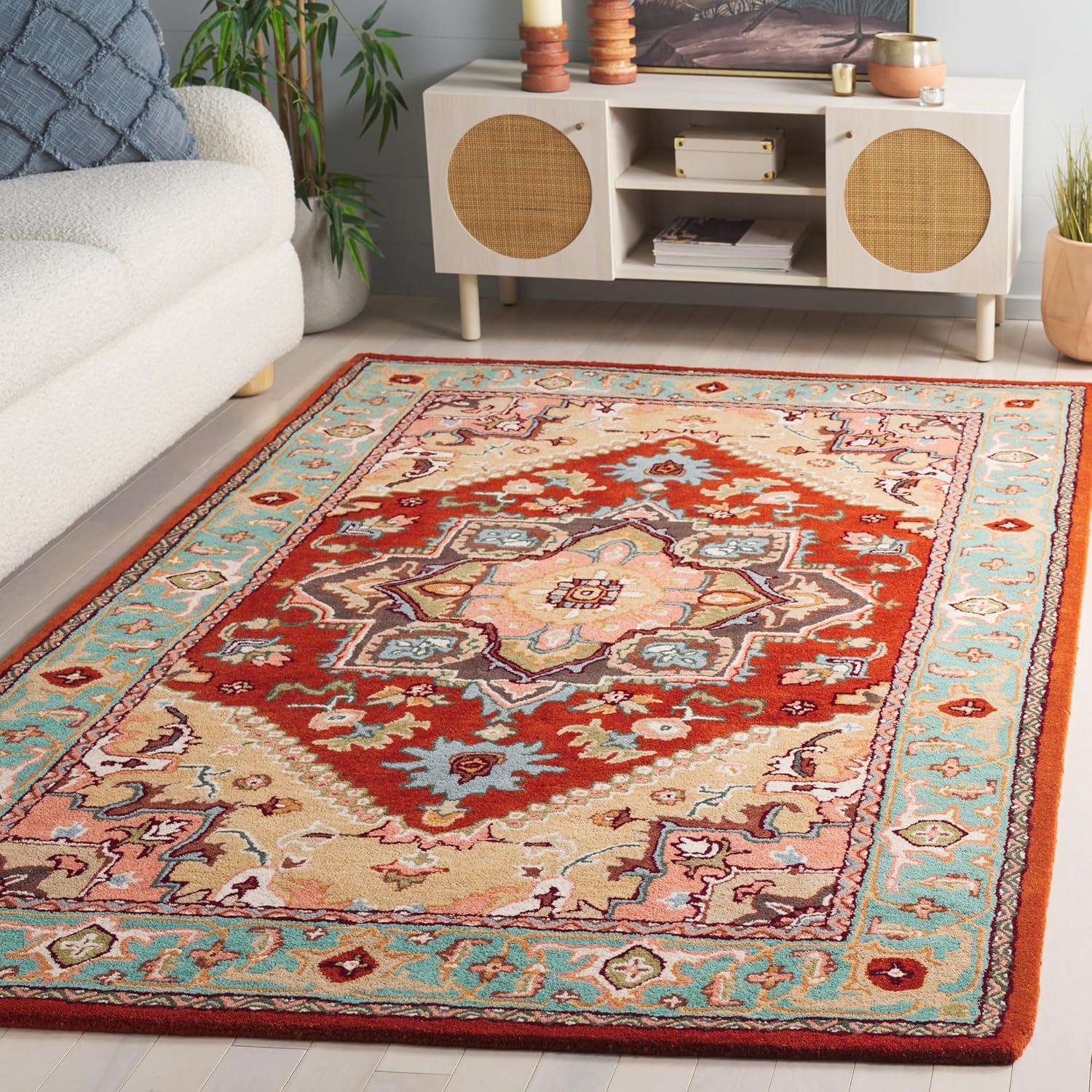 Red Persian Heriz Area Rug