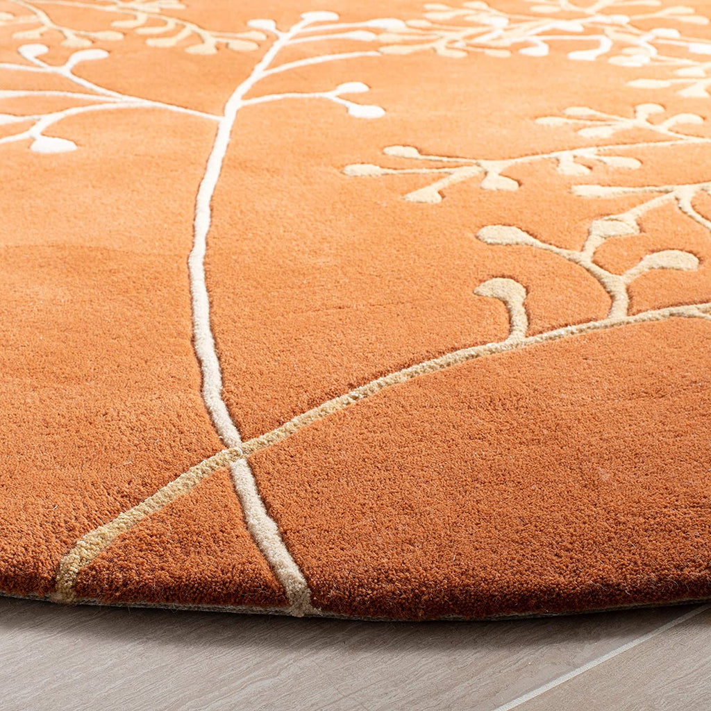 Rust Berry Hand Tufted Round Rug