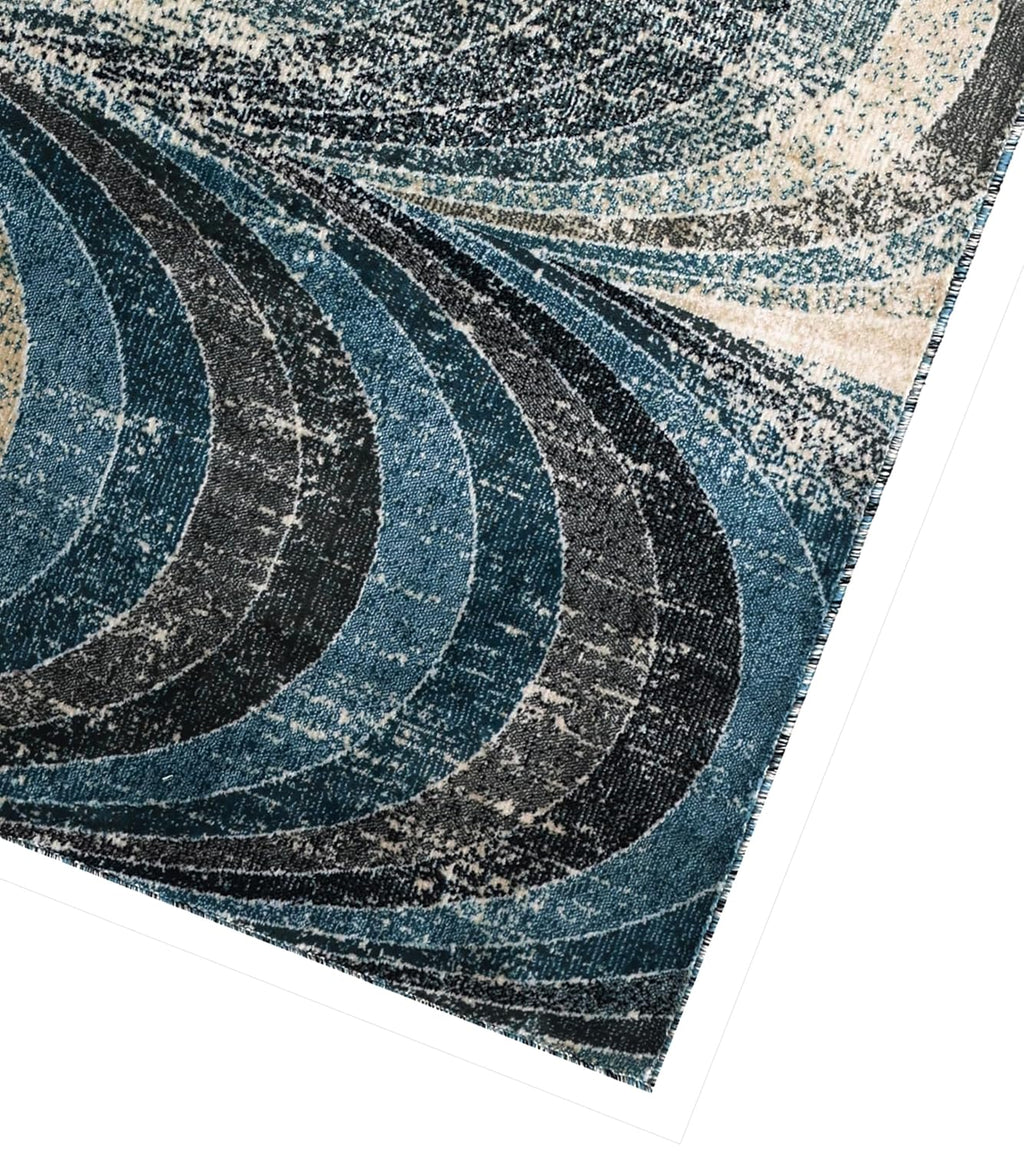 Luxury Acrylic Wool Modern Abstract Area Rug – Machine-Made & Washable