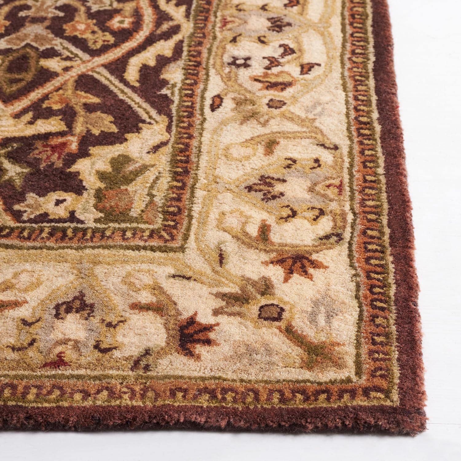 Brown Handmade Vintage Persian Carpet
