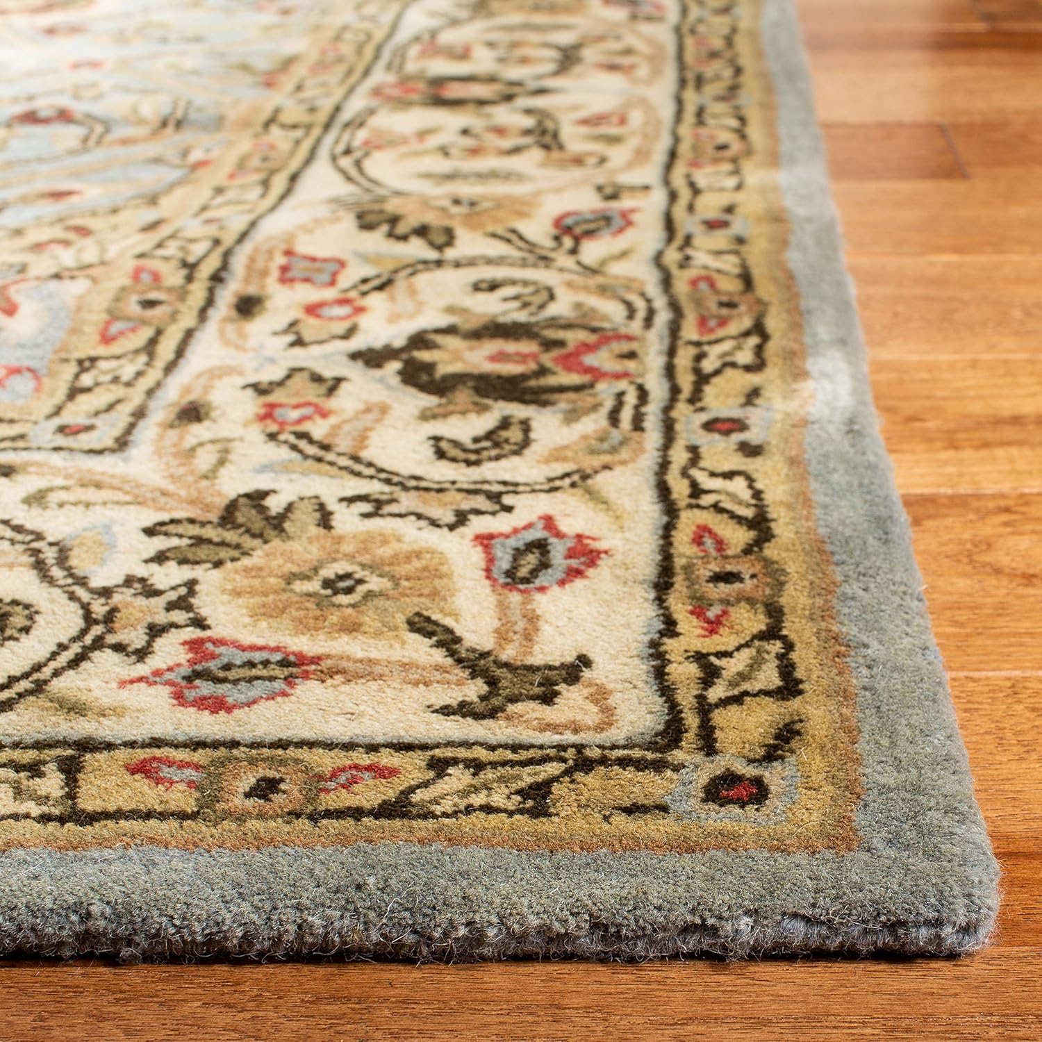 Golden Green Color Handmade Vintage Persian Carpet