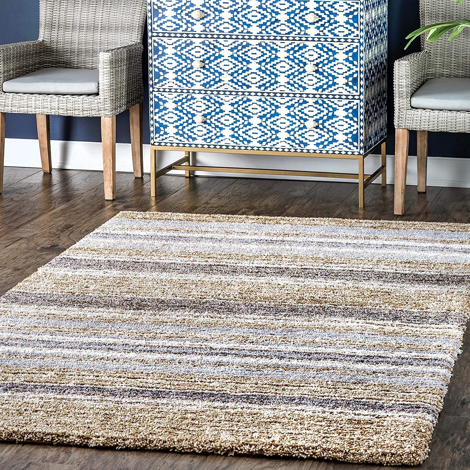 Beige Handmade Ombre Microfibre Carpet – Soft Area Rug for Living Room, Bedroom & Hall