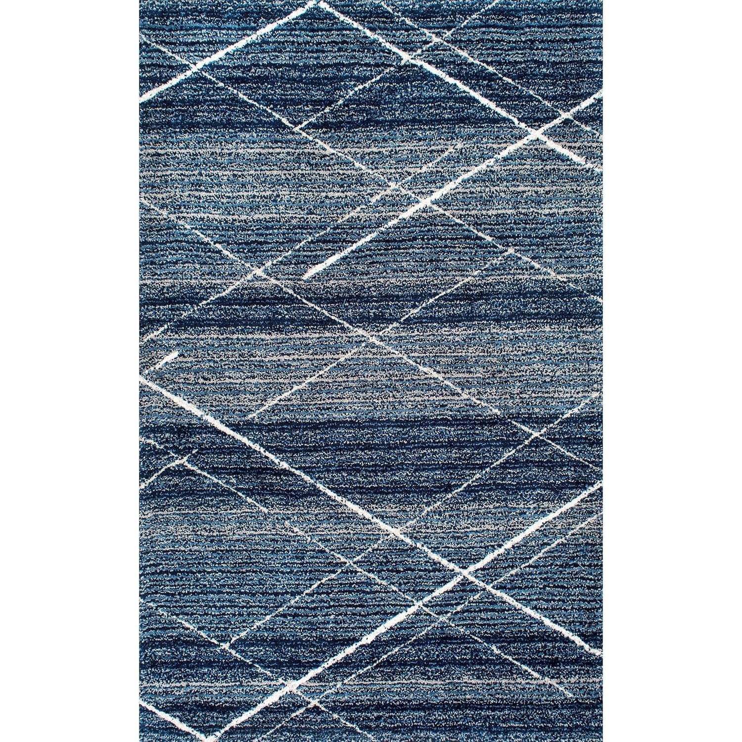 Blue Handmade Ombre Microfibre Carpet – Soft Area Rug for Living Room, Bedroom & Hall