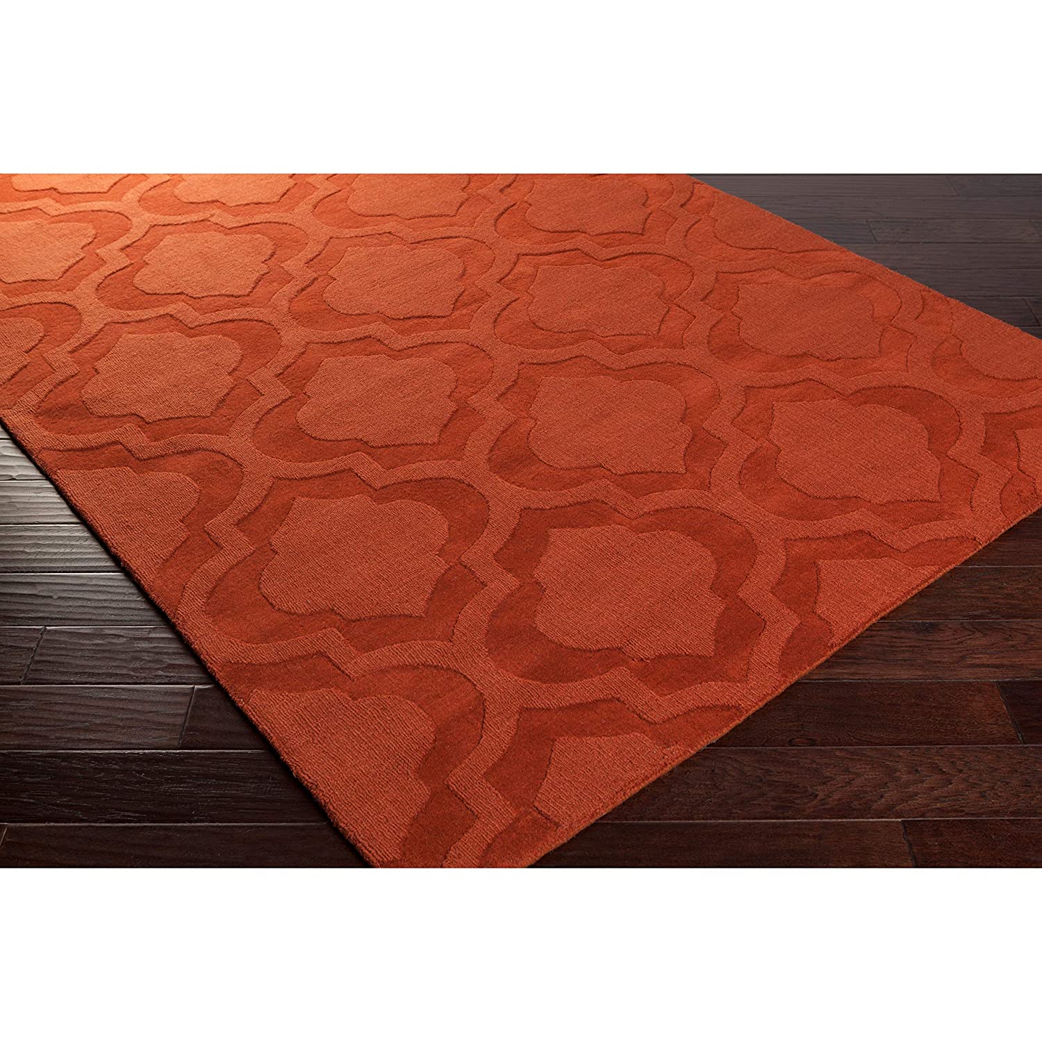 Rust Moraccan Cut-Loop Hand-Tufted Wool Rug