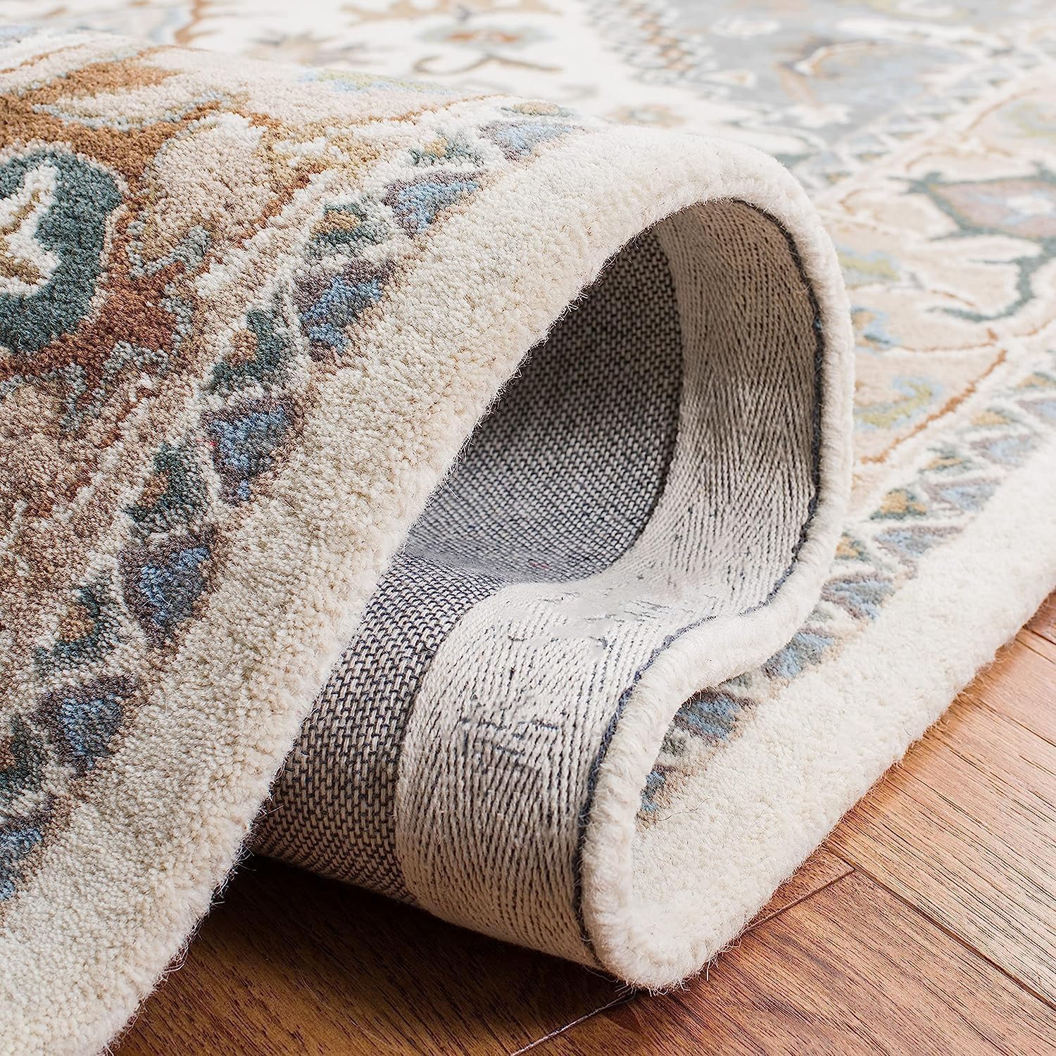 White Persian Heriz Area Rug