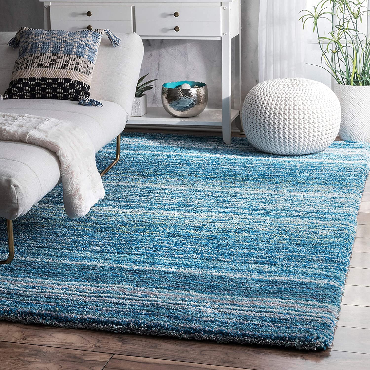 Torquoise Handmade Ombre Microfibre Carpet – Soft Area Rug for Living Room, Bedroom & Hall