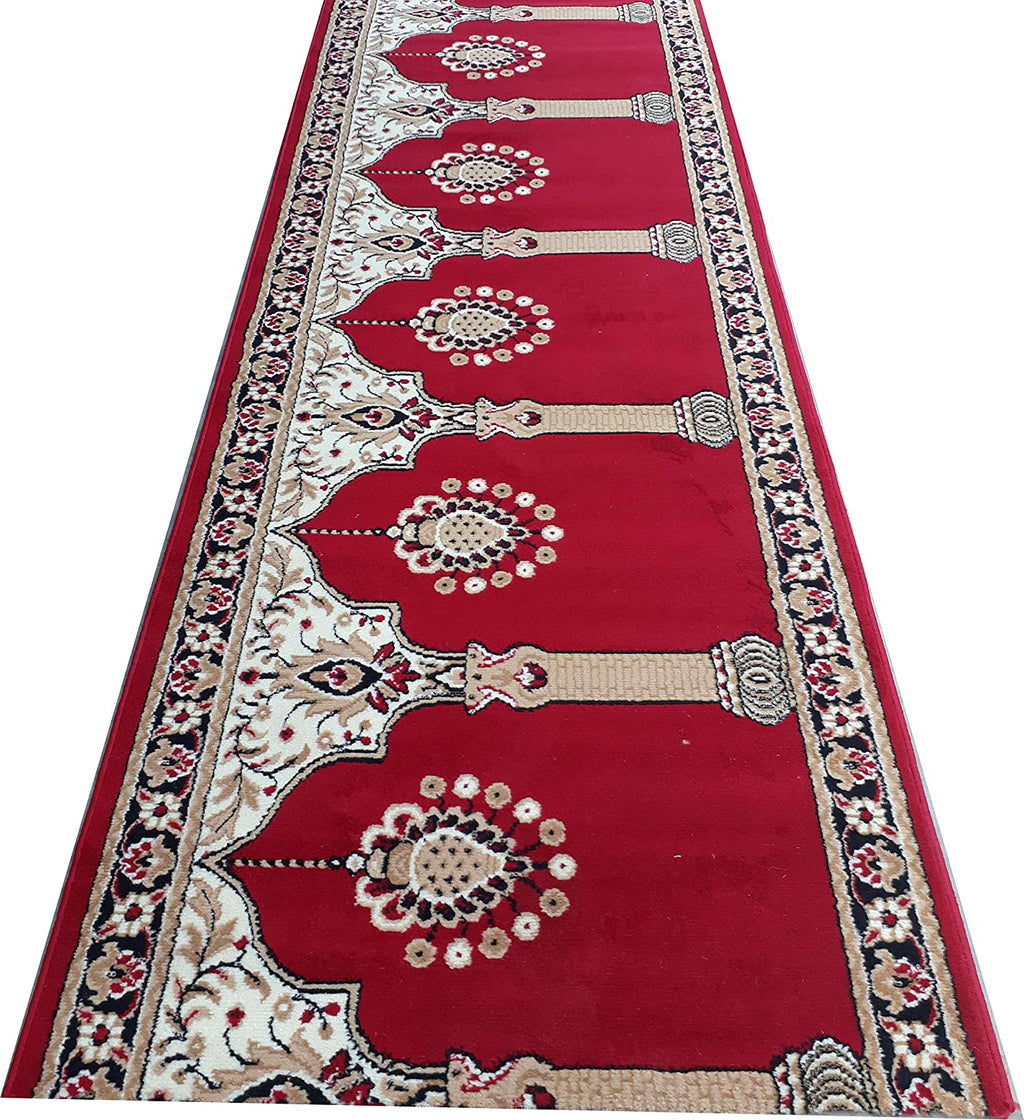 Red Janamaz Roll – Premium Masjid Carpet | Mosque Prayer Mat & Janamaz Rug