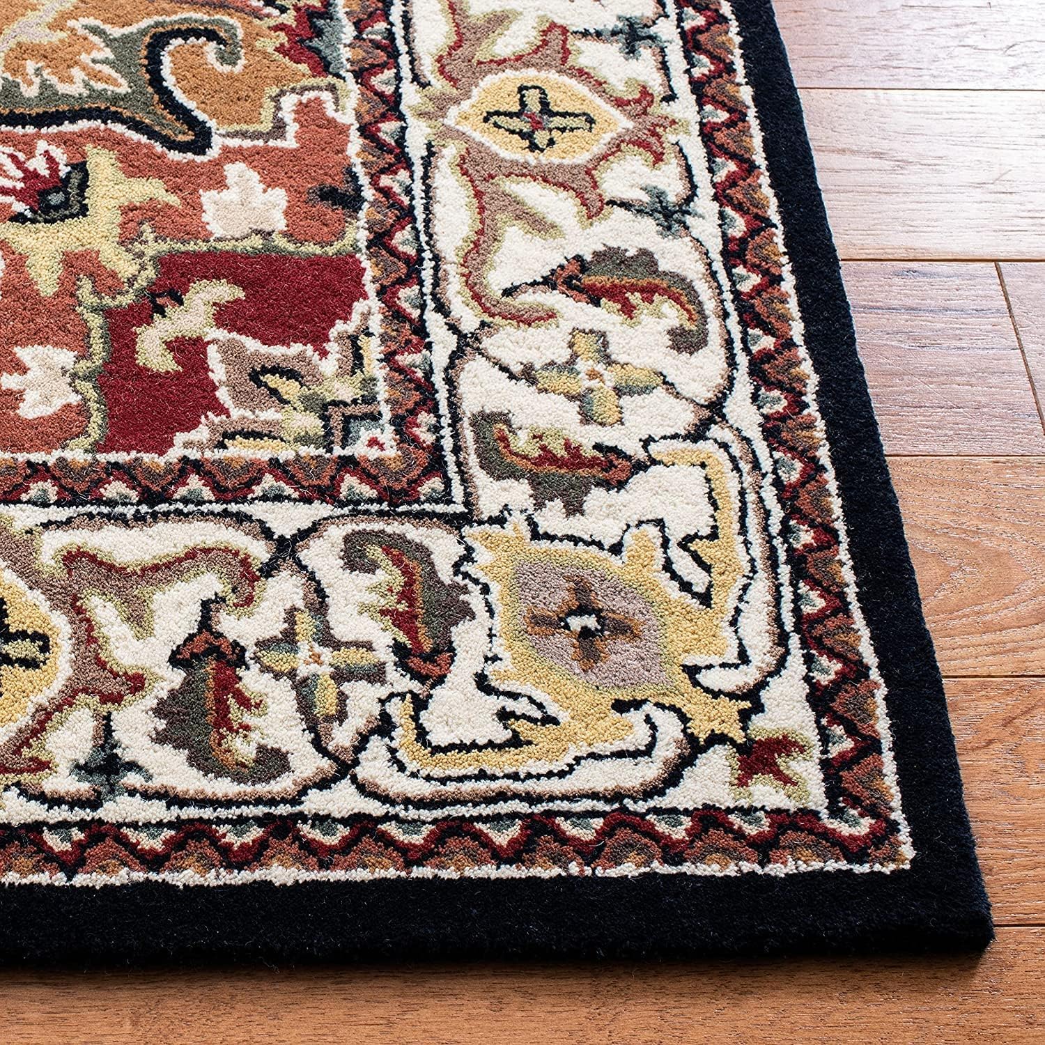 Black Persian Heriz Area Rug