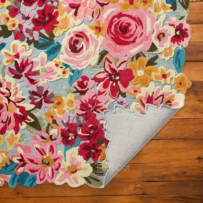 Multicolor Foliage Hand-Tufted Irregular Rug
