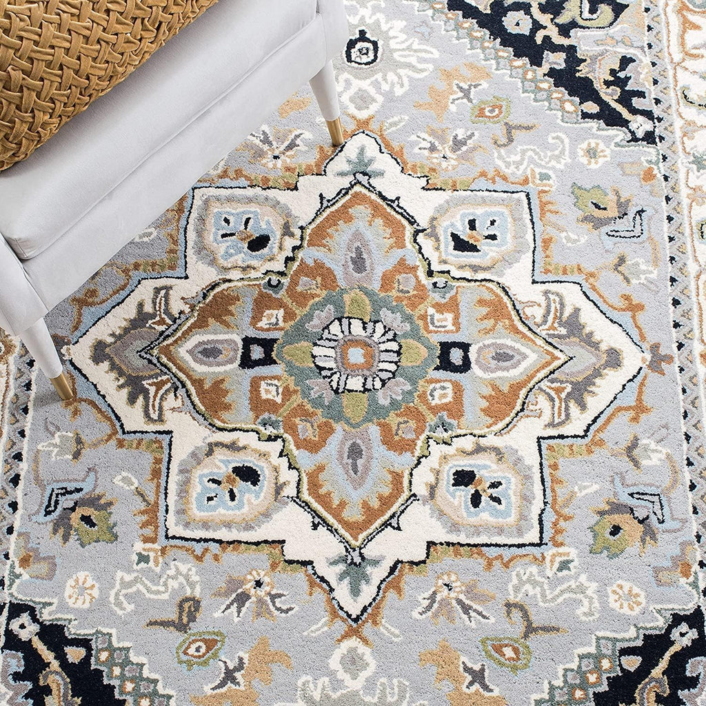Black Persian Heriz Area Rug