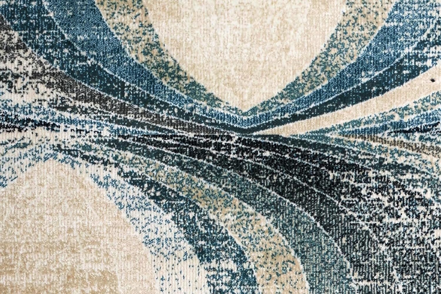 Luxury Acrylic Wool Modern Abstract Area Rug – Machine-Made & Washable