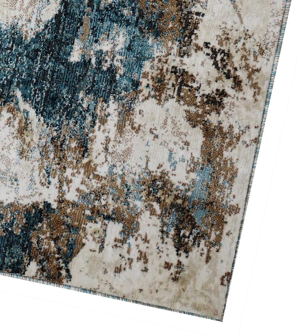 Washable Modern Abstract Area Rug – Easy-Care Floor Carpet