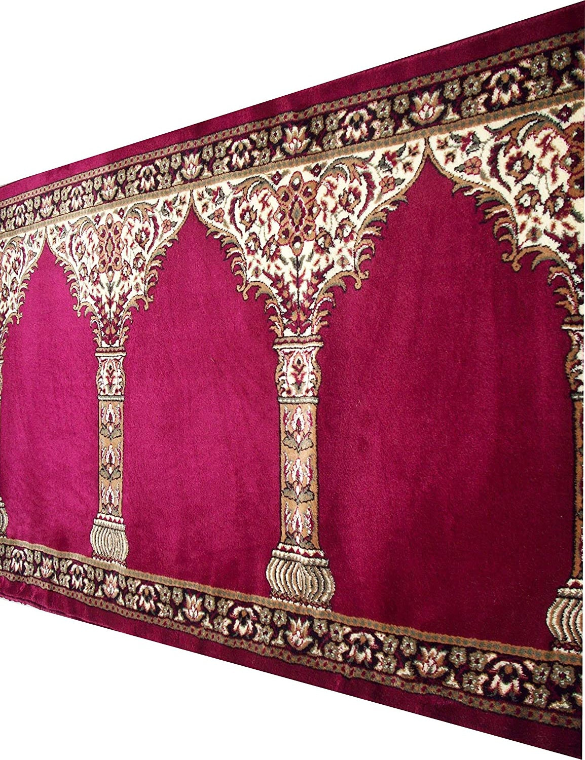 Maroon Janamaz Roll – Luxury Masjid Carpet | High Pile 12mm Mosque Prayer Mat & Premium Janamaz Rug