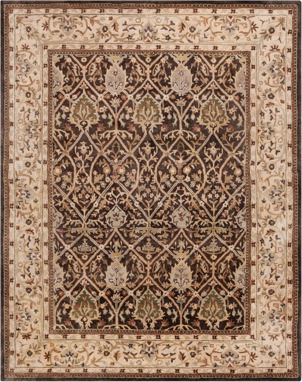 Brown Handmade Vintage Persian Carpet