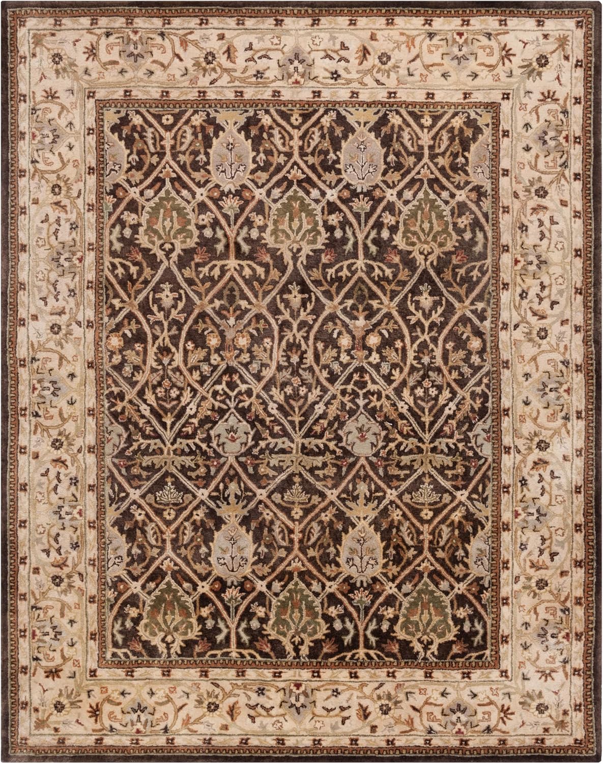 Brown Handmade Vintage Persian Carpet