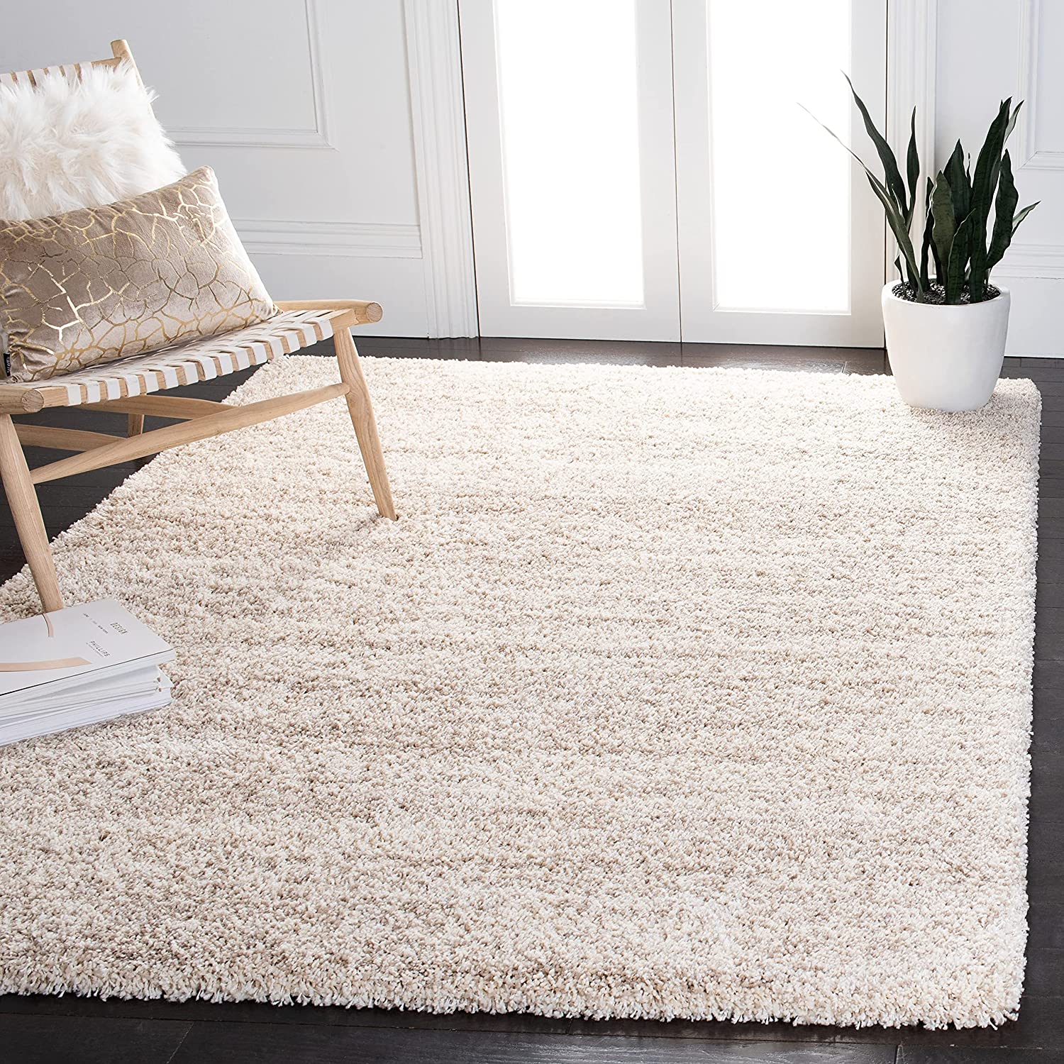 Cream Handmade Ombre Microfibre Carpet – Soft Area Rug for Living Room, Bedroom & Hall