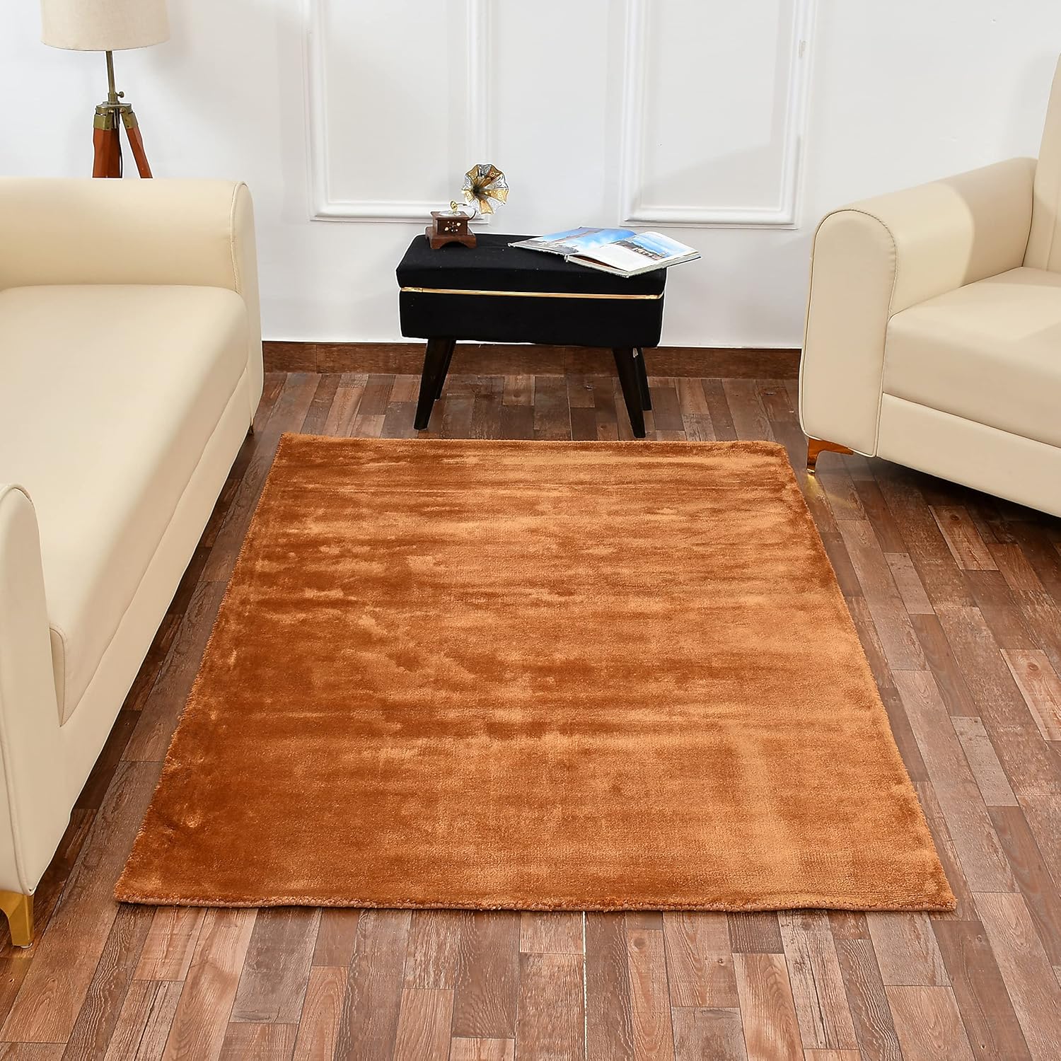 Tangerine Silken Horizon Viscose Silk Hand-Tufted Rug
