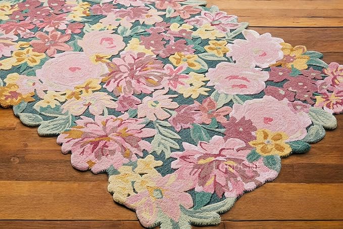 Multicolor Foliage Hand-Tufted Irregular Rug