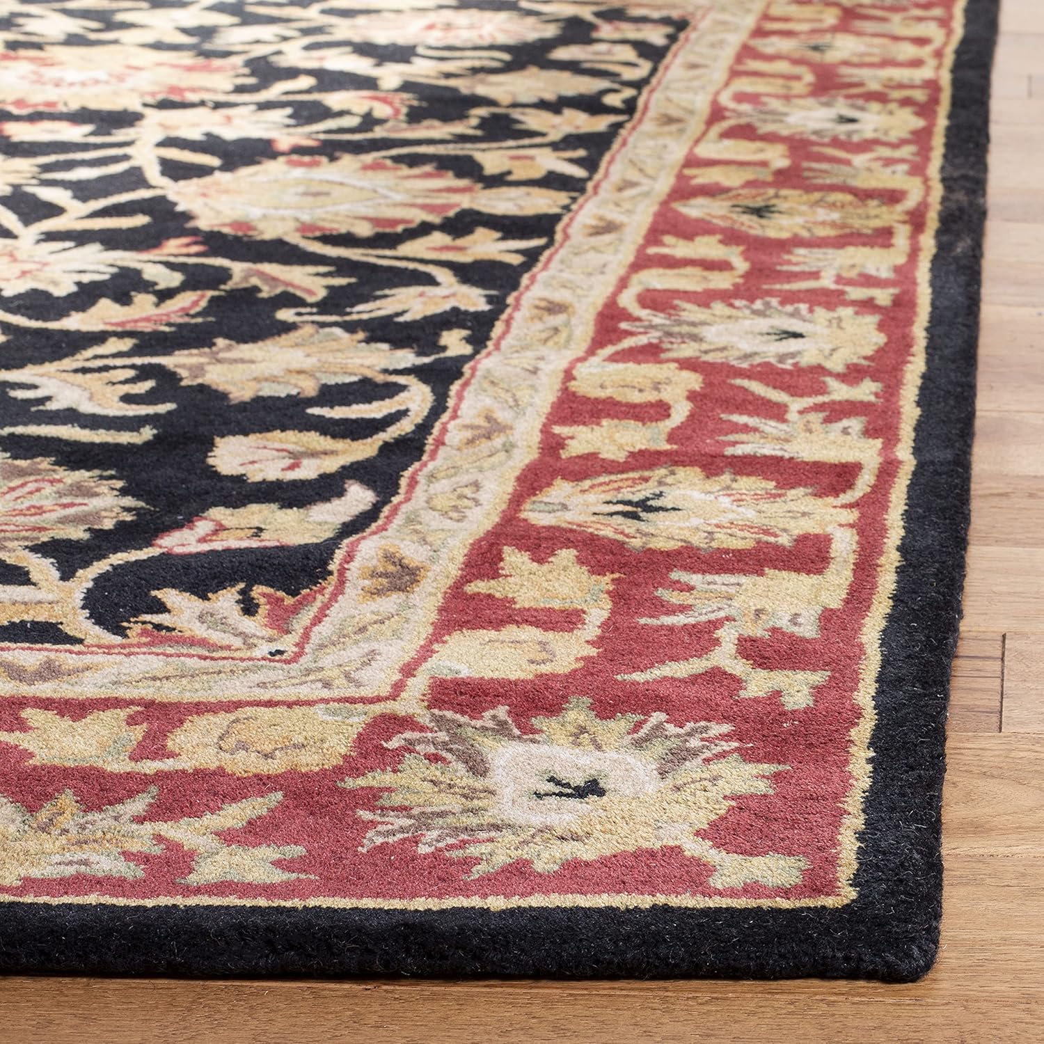 Black Handmade Vintage Persian Carpet
