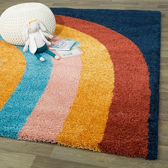 Rainbow Shaggy Carpet | Soft & Fluffy Microfiber Area Rug