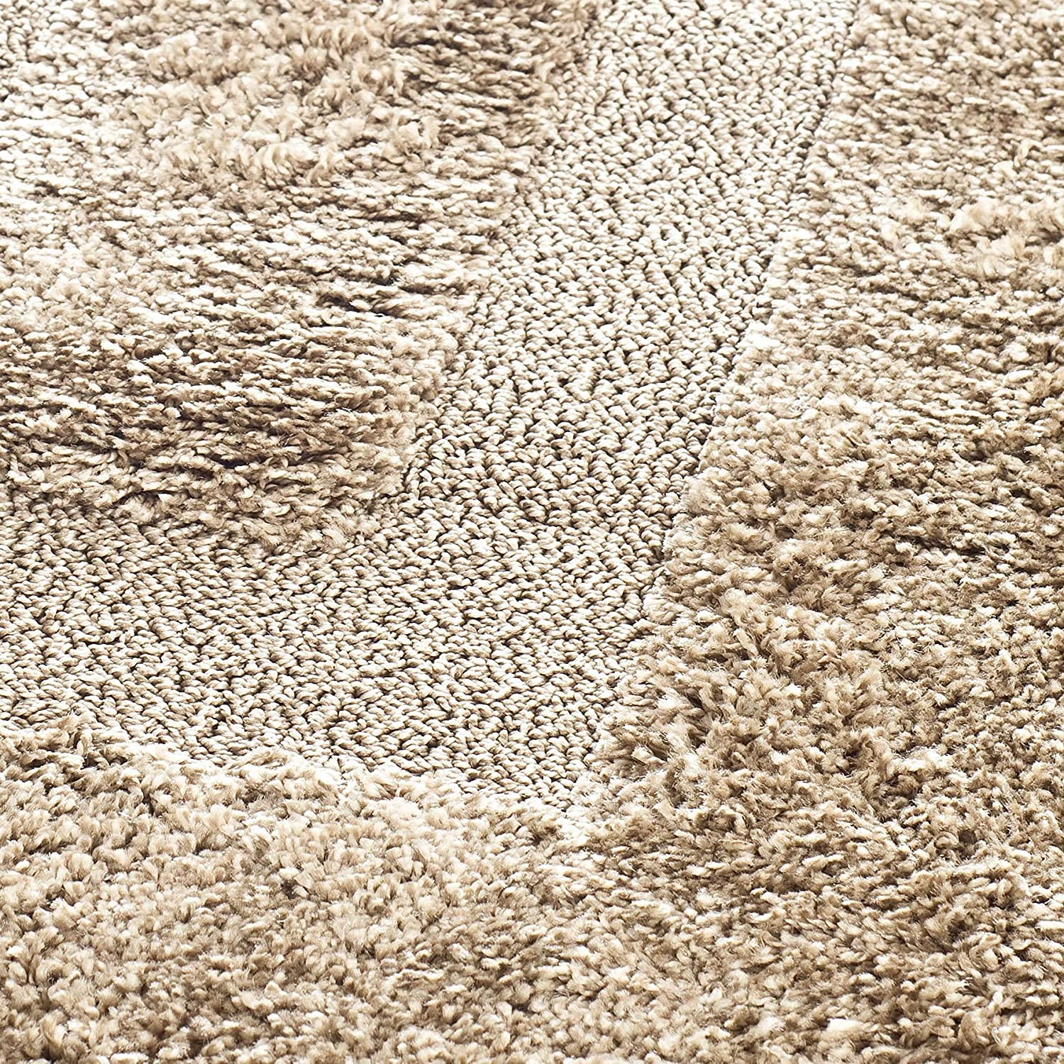 Beige Frame Shaggy Carpet | Soft & Fluffy Microfiber Area Rug