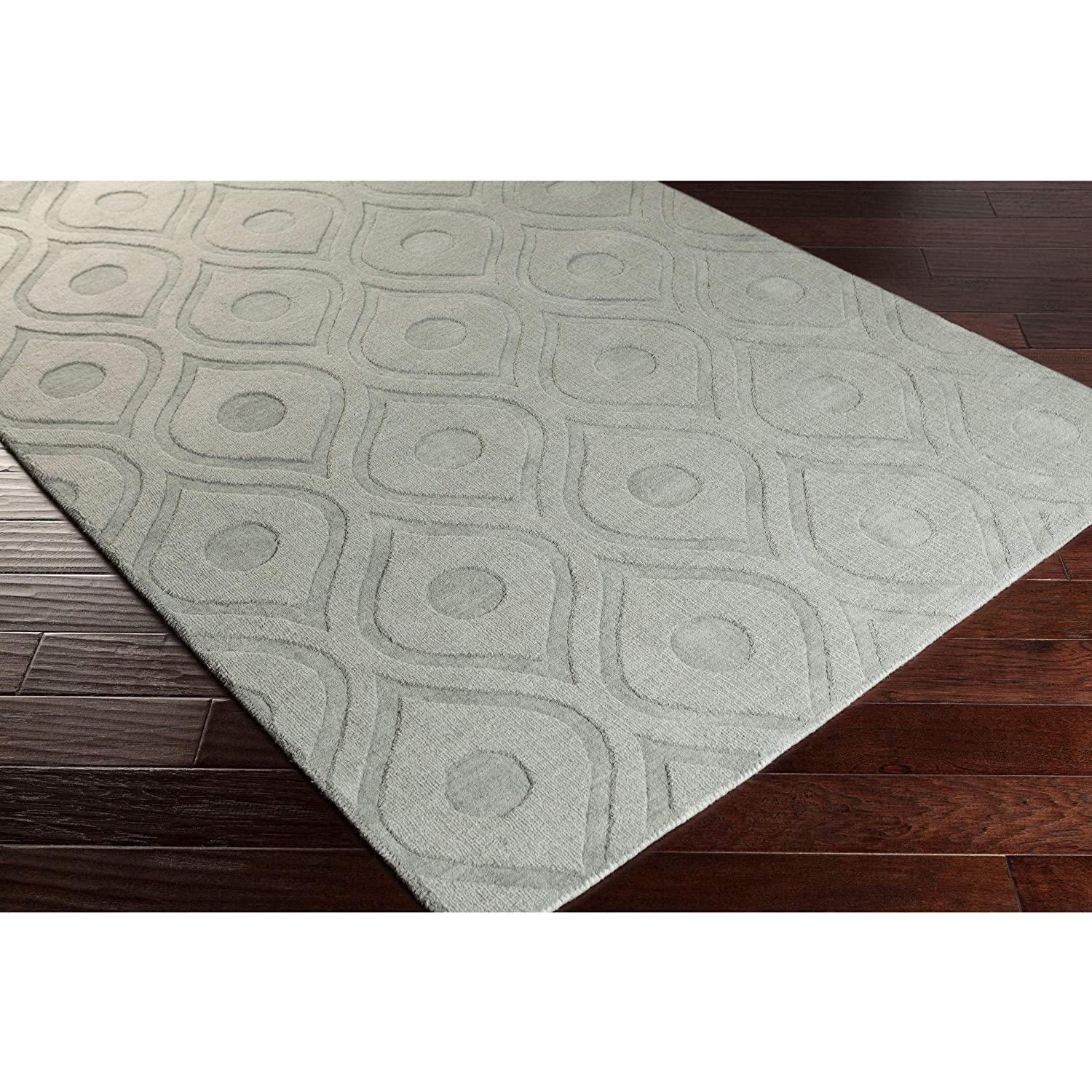 Grey Beehive Cut-Loop Hand-Tufted Wool Rug