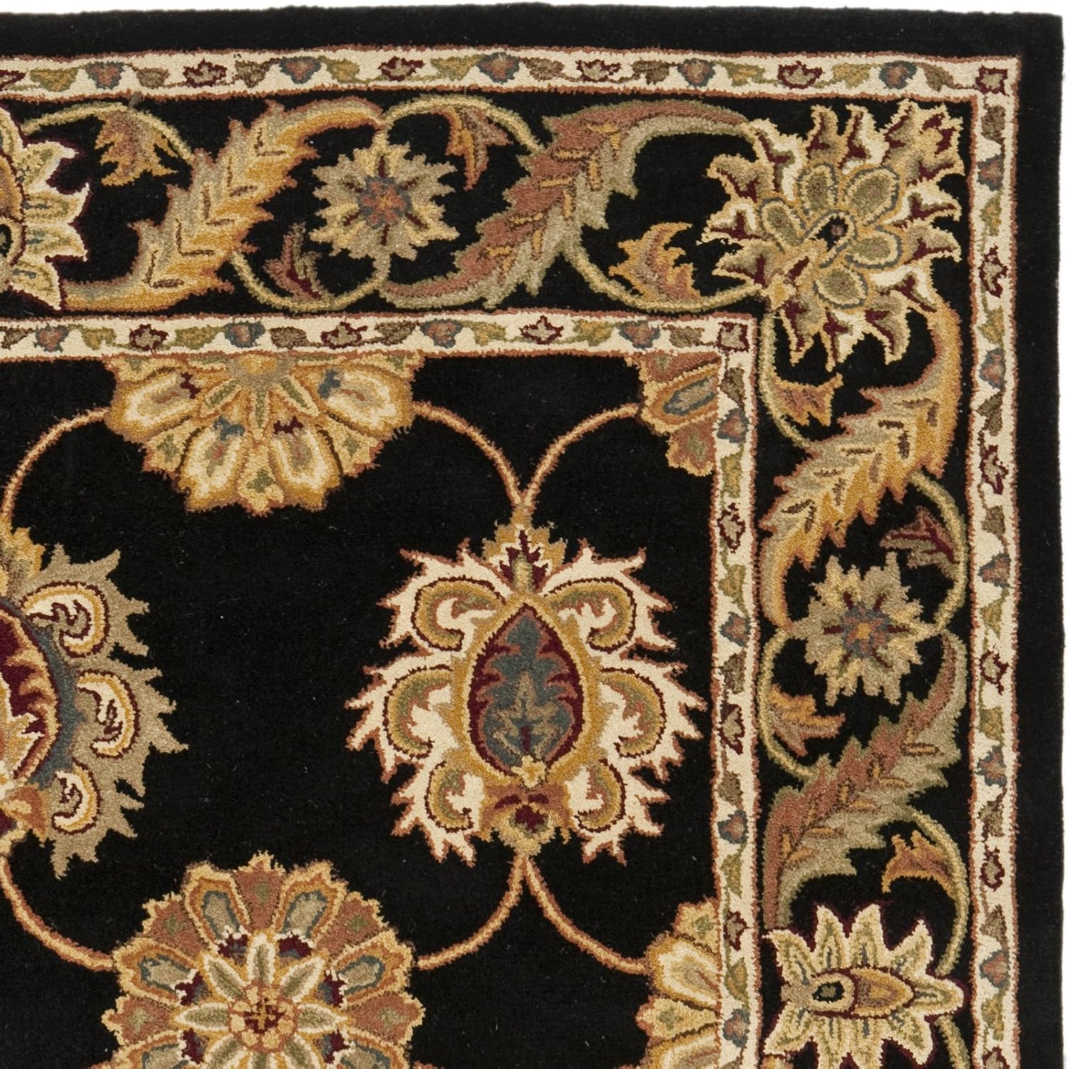 Black Handmade Vintage Persian Carpet