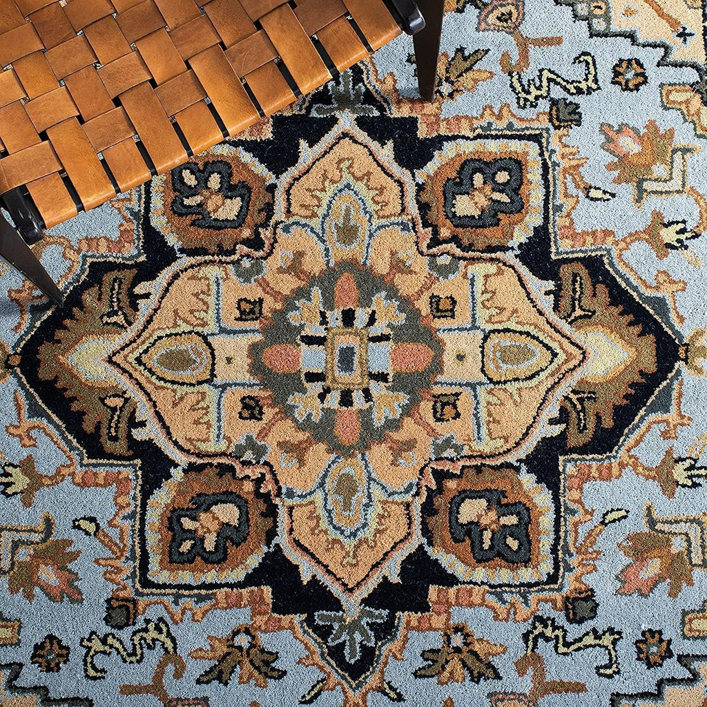 Silver Grey Persian Heriz Area Rug
